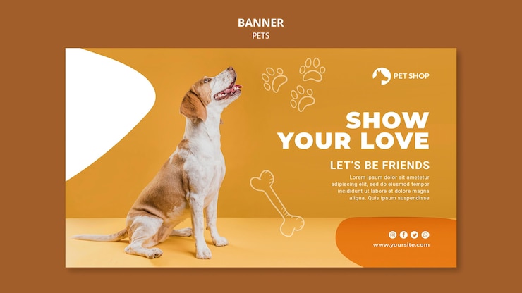 PSD gratuito plantilla de banner de tienda de mascotas