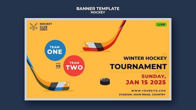 Plantilla de banner de torneo de hockey