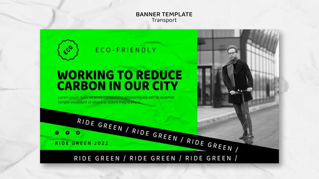Plantilla de banner de transporte ecológico