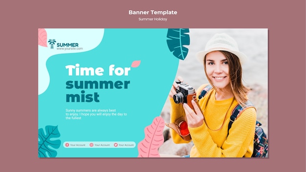 PSD gratuito plantilla de banner de vacaciones de verano