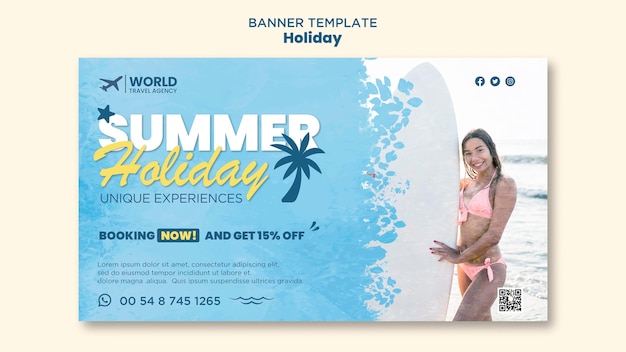 Plantilla de banner de vacaciones