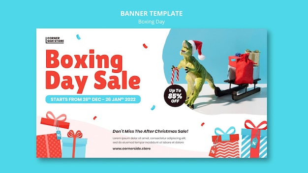 Plantilla de banner de venta de boxing day