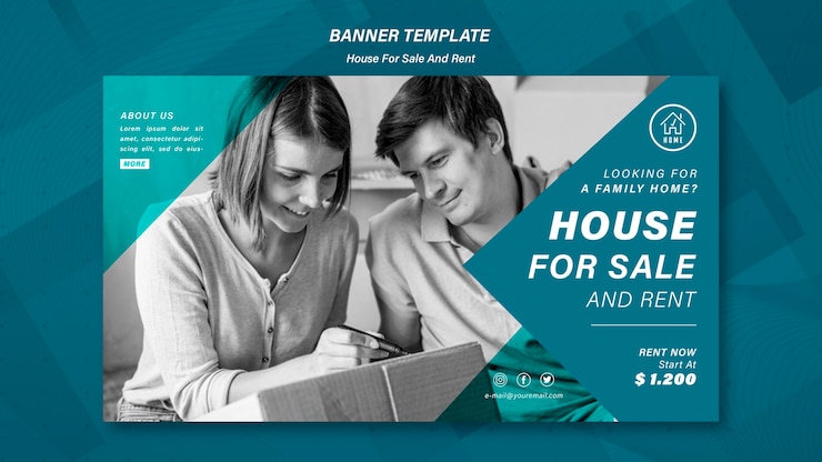 PSD gratuito plantilla de banner de venta de casa