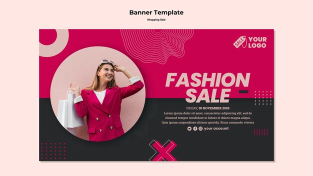 Plantilla de banner de venta de compras