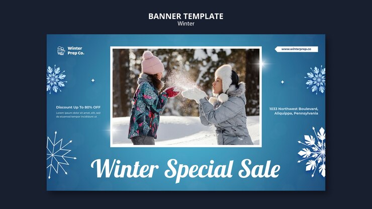 PSD gratuito plantilla de banner de venta especial de invierno