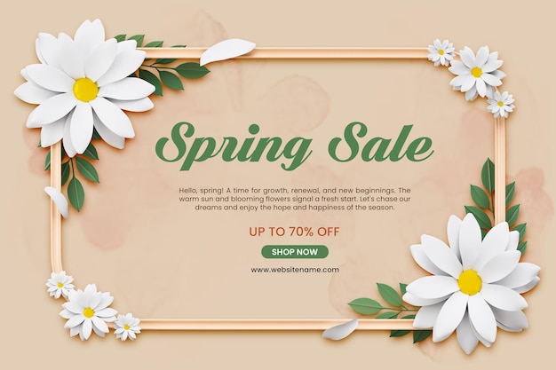 Plantilla de banner de venta floral de primavera