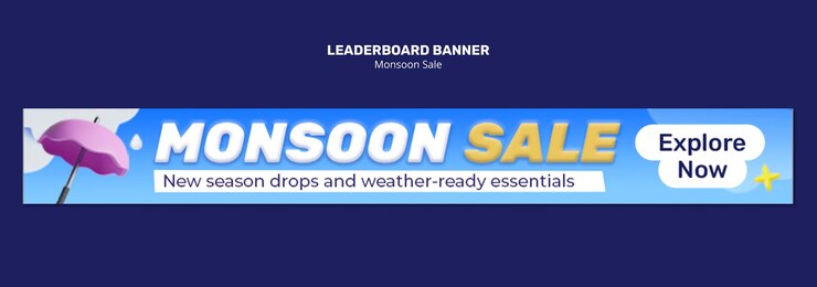 PSD gratuito plantilla de banner de venta de monzones