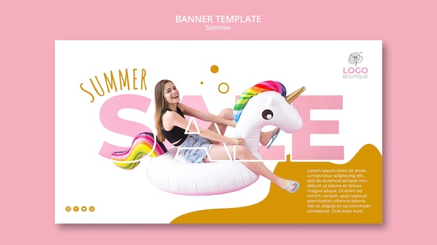 Plantilla de banner de venta de verano