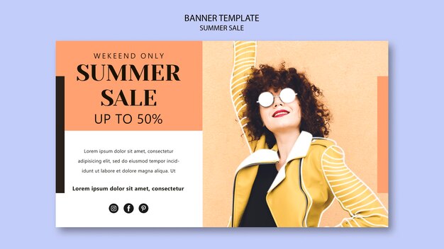 Plantilla de banner de venta de verano.