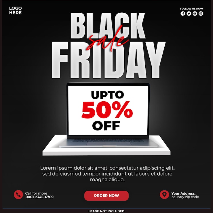 PSD gratuito plantilla de banner de venta del viernes negro en las redes sociales o en instagram