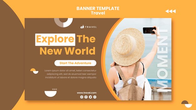 Plantilla de banner para viajar con mujer.