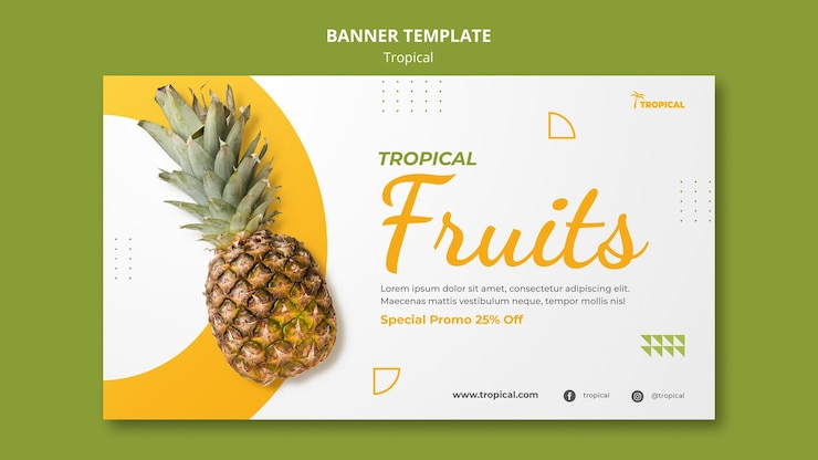 PSD gratuito plantilla de banner de vibraciones tropicales