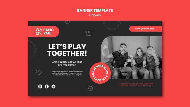PSD gratuito plantilla de banner de videojuegos
