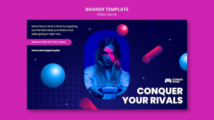 PSD gratuito plantilla de banner de videojuegos