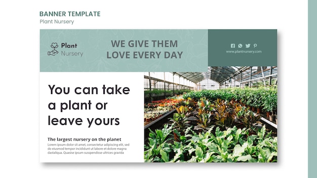 PSD gratuito plantilla de banner de vivero de plantas