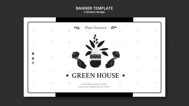 Plantilla de banner de vivero de plantas