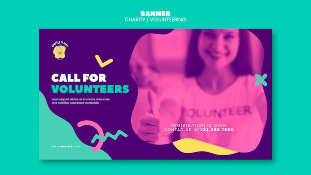 PSD gratuito plantilla de banner de voluntariado