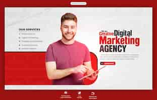 PSD gratuito plantilla de banner web de agencia de marketing digital y corporativo