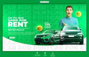 PSD gratuito plantilla de banner web de alquiler de automóviles y automóviles