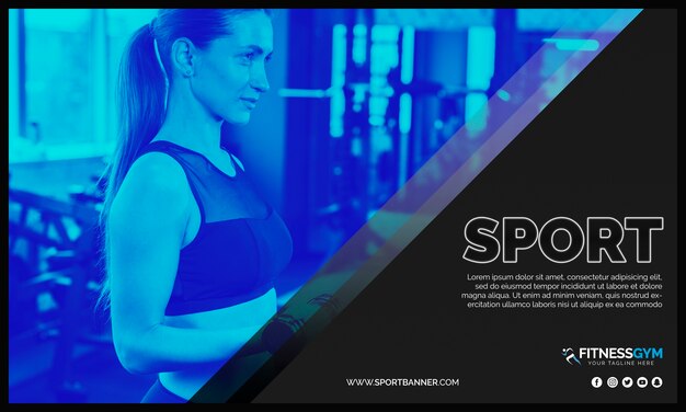 Plantilla de banner web con concepto de deportes