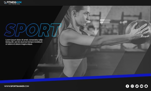 Plantilla de banner web con concepto de deportes
