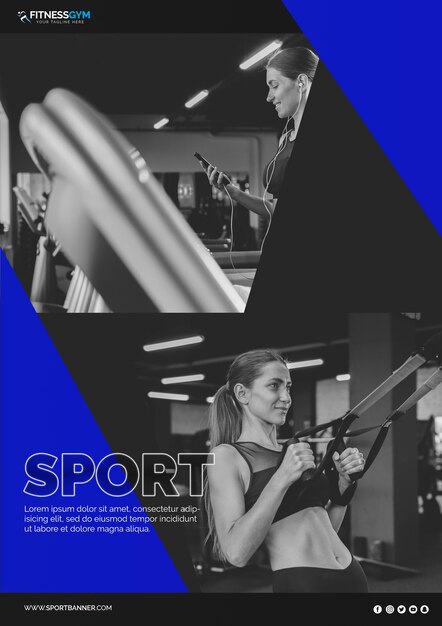Plantilla de banner web con concepto de deportes