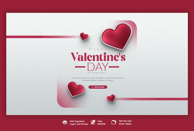 Plantilla de banner web para el día de san valentín y la súper venta