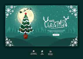 PSD gratuito plantilla de banner web feliz navidad y feliz año nuevo