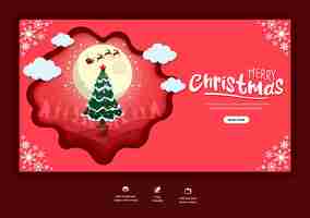 PSD gratuito plantilla de banner web feliz navidad y feliz año nuevo