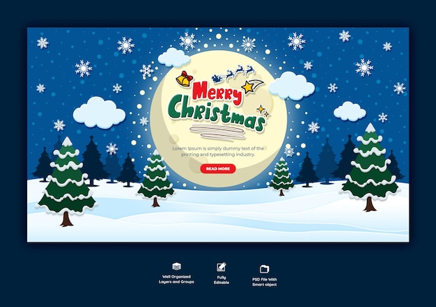 Plantilla de banner web feliz navidad y feliz año nuevo