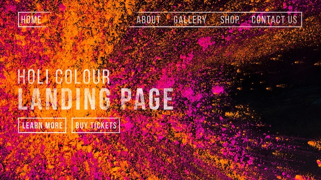 PSD gratuito plantilla de banner web para el holi festival