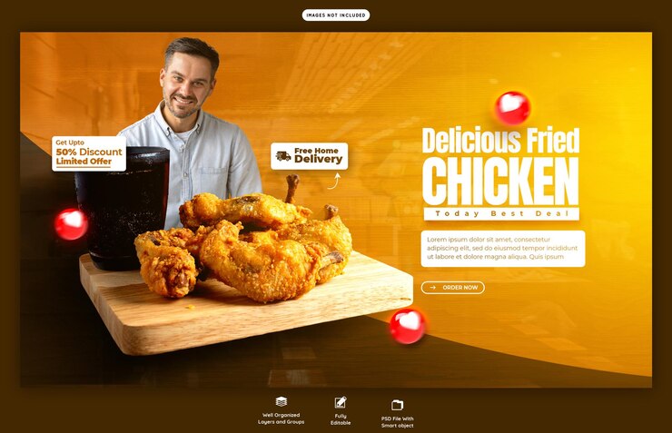 PSD gratuito plantilla de banner web de menús de alimentos y restaurantes