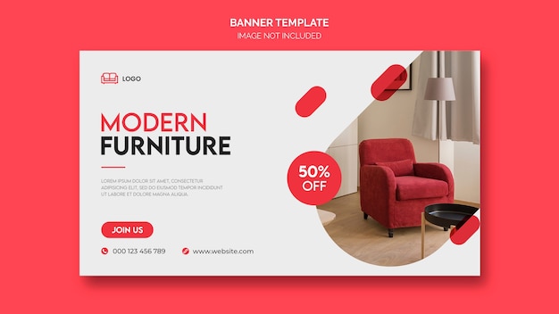 PSD gratuito plantilla de banner web de muebles mínimos