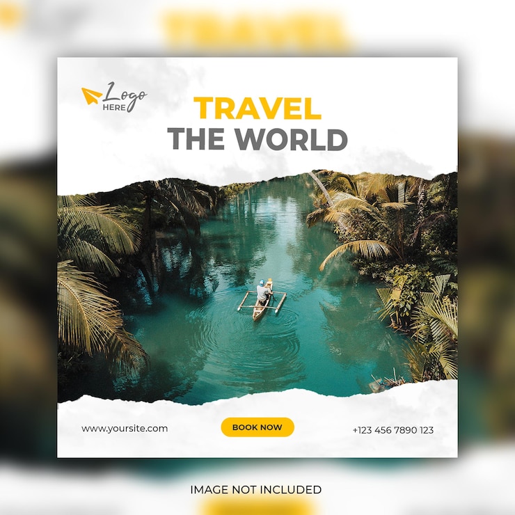 PSD gratuito plantilla de banner web de publicación de instagram de viajes y viajes o publicación en redes sociales