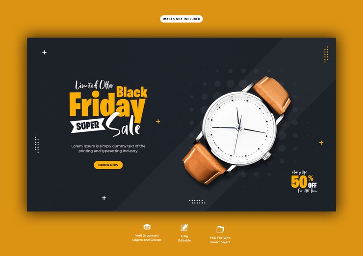 PSD gratuito plantilla de banner web de super venta de viernes negro