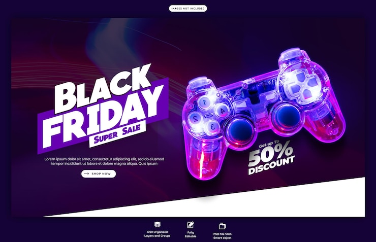 PSD gratuito plantilla de banner web del viernes negro de la súper venta