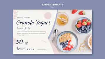 PSD gratuito plantilla de banner de yogur