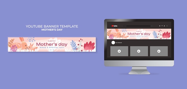 Plantilla de banner de youtube de celebración del día de la madre
