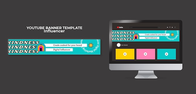 PSD gratuito plantilla de banner de youtube de estilo de vida influyente