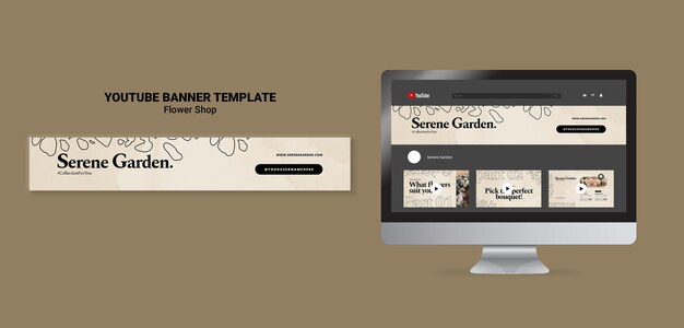 Plantilla de banner de youtube de florería