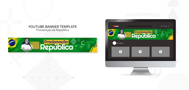 PSD gratuito plantilla de banner de youtube de proclamacao da republica