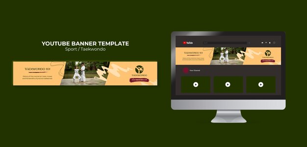 Plantilla de banner de youtube de taekwondo