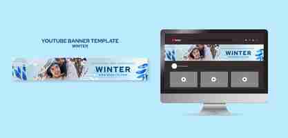 PSD gratuito plantilla de banner de youtube de temporada de invierno