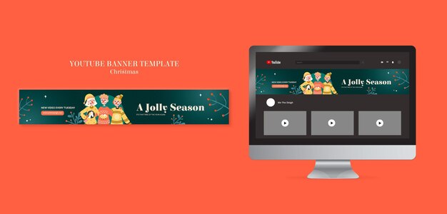 Plantilla de banner de youtube de la temporada de suéter de celebración