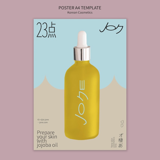 PSD gratuito plantilla de belleza coreana de diseño plano