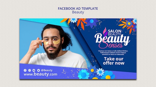 PSD gratuito plantilla de belleza de diseño plano