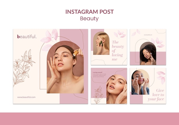 Plantilla de belleza de diseño plano