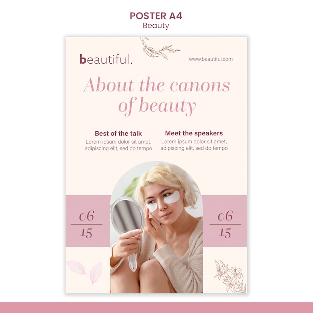 Plantilla de belleza de diseño plano
