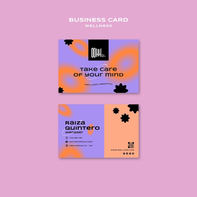Plantilla de bienestar de diseño plano