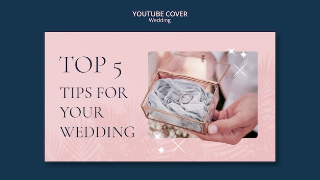 Plantilla de boda de diseño plano
